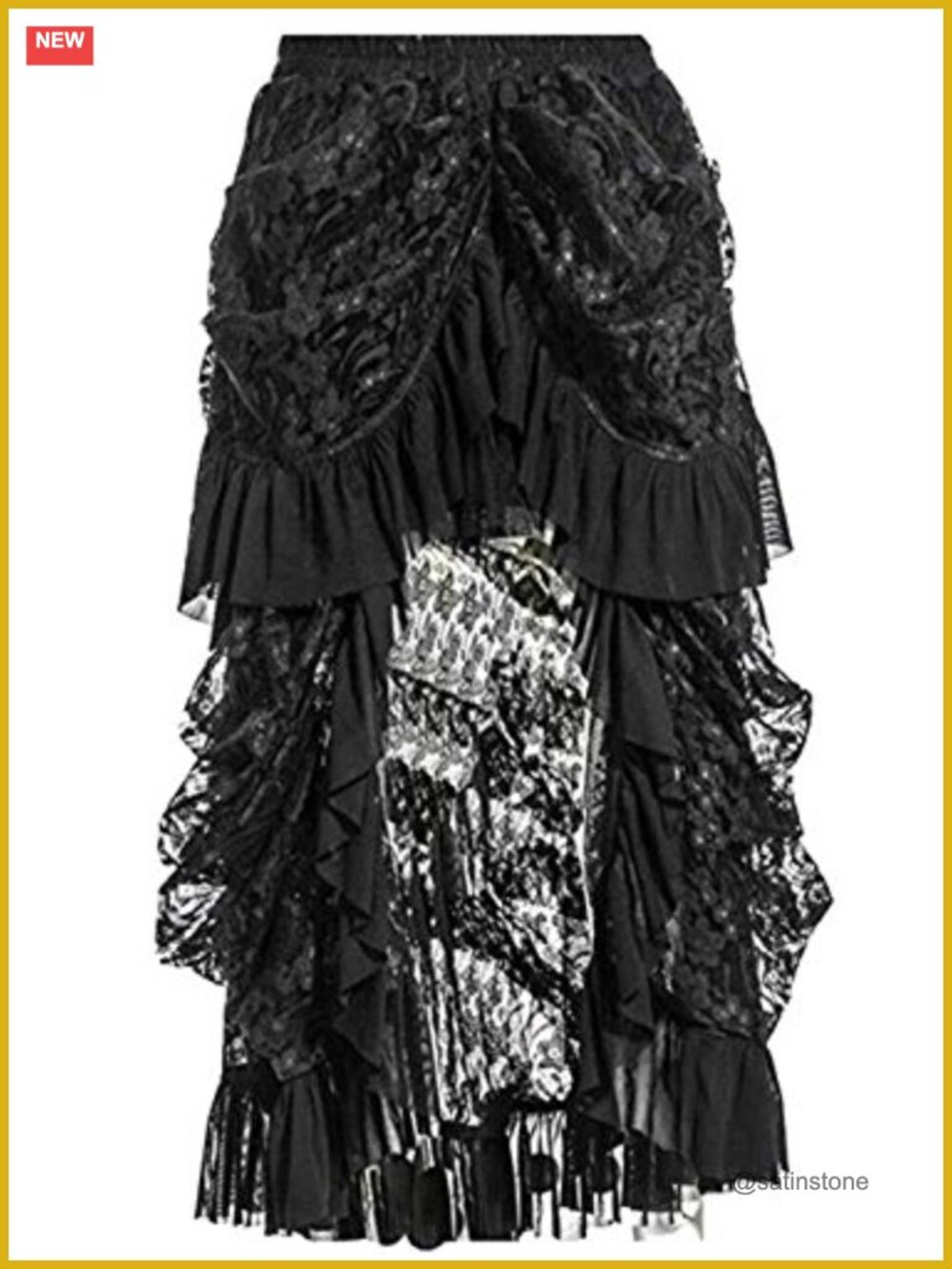 Victorian Gothic Lace Maxi Skirt for Women Plus Size Halloween Party